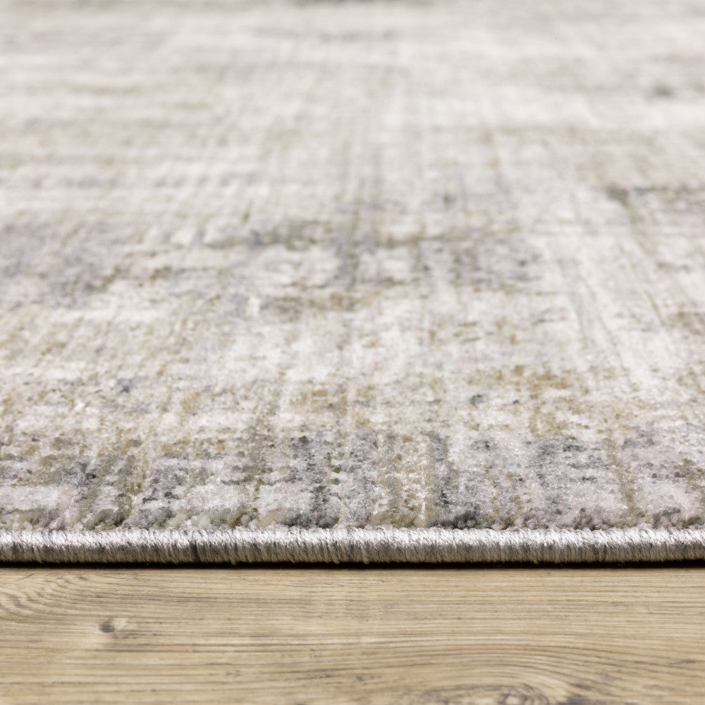 Noble Abstract Etchings Grey/ Beige Indoor Area Rug, Grey, 7'10"x10'10"