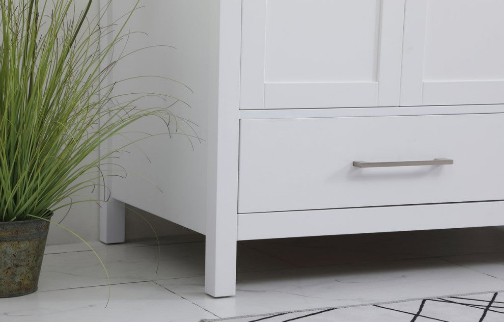 Iris 42" Single Bathroom Vanity, White With Backsplash