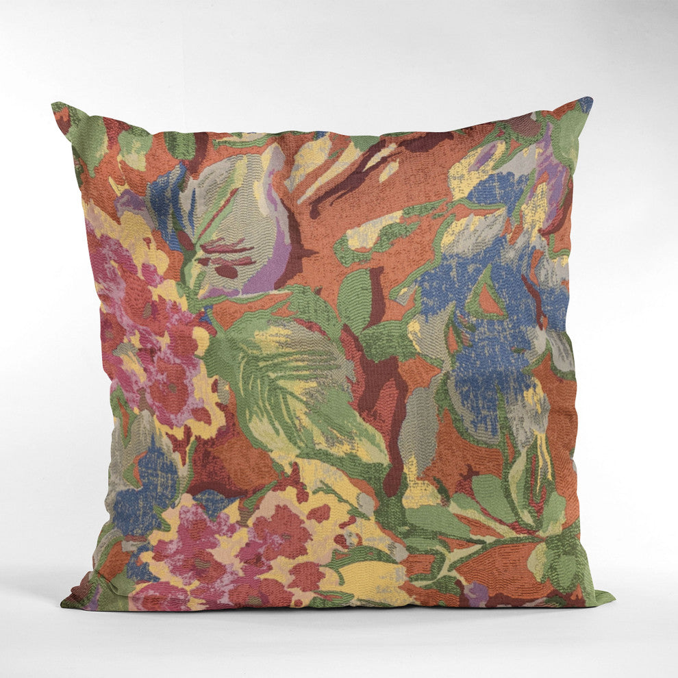 Plutus Multi-Color Garden Floral Luxury Throw Pillow, 20"x30"