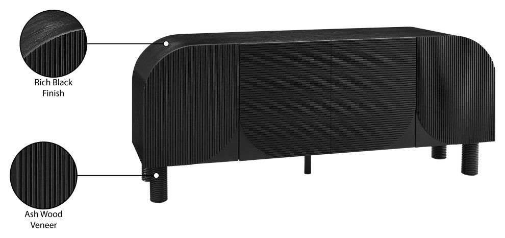 Casablanca Finished Wood Veneer Sideboard/Buffet, Black