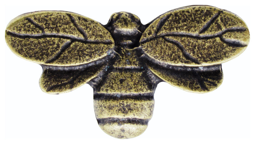 Bee Cabinet Knob, Antique Brass