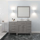 Caroline Parkway 57" Bath Vanity, Gray With Marble Quartz Top