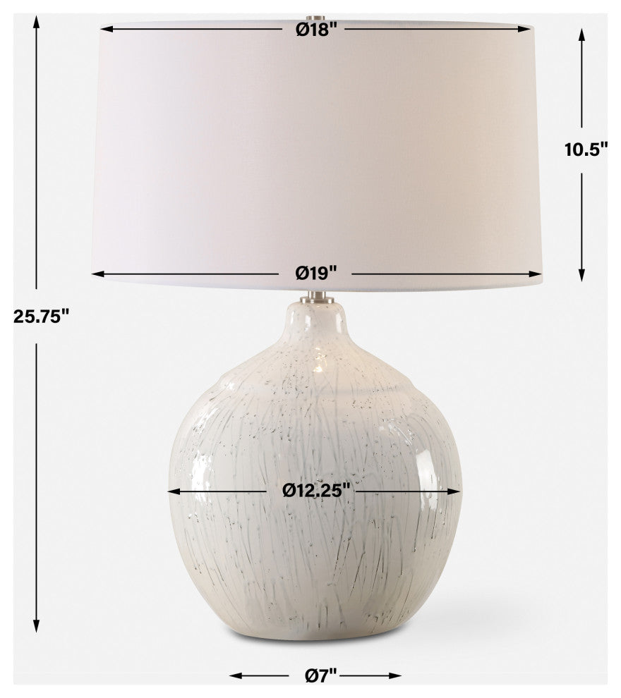 Uttermost Dribble White Glaze Table Lamp