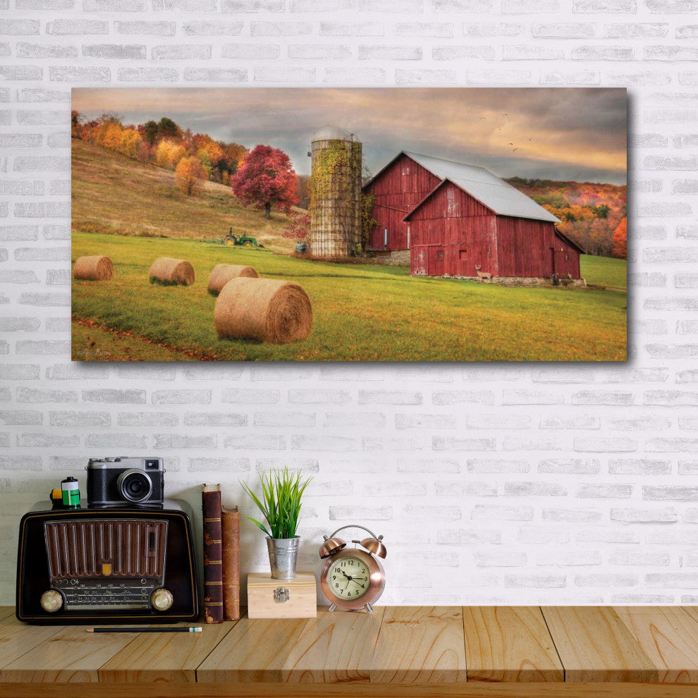 Courtside Market Redline Hay Harvest 12"x24" Gallery-Wrapped Canvas Wall Art