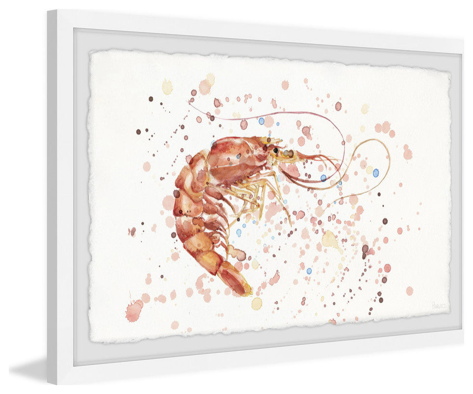 "Prawn Splash" Framed Painting Print, 30"x20"