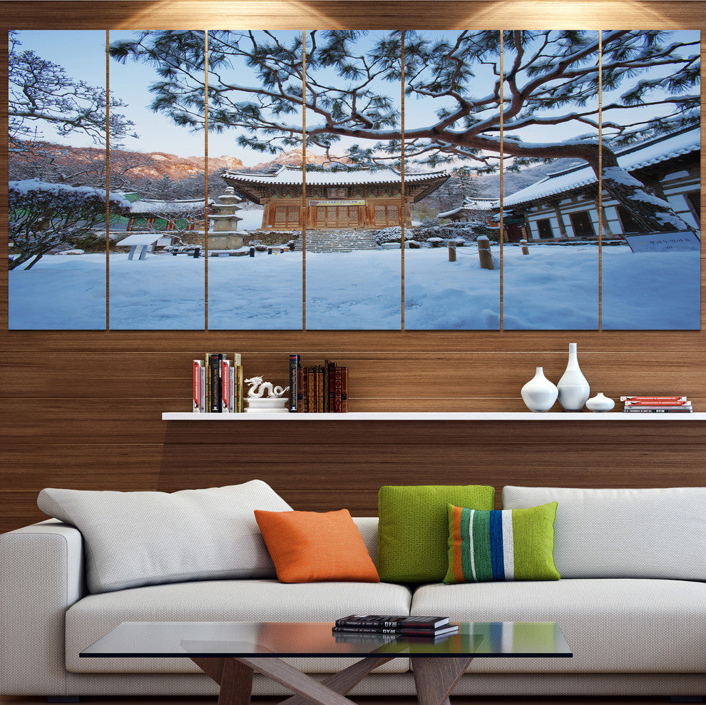 Naesosa Temple in South Korea, Landscape Canvas Art Print, 83"x32", 7 Panels
