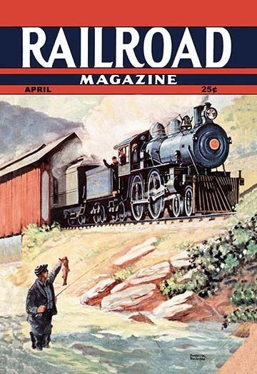 Railroad Magazine: Fisherman and Engineers, 1943 - Gallery Wrapped Canvas Art