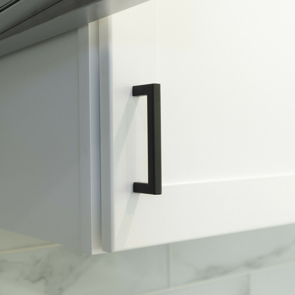 Matte Black Handle Pull 6-1/4" (160mm) Hole Centers, 6-7/8" Overall Length
