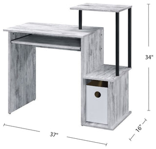 Computer Desk With Keyboard Tray, Antique White and Black