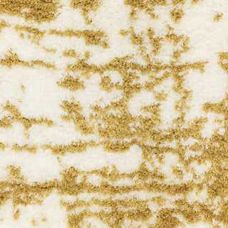 Greer Modern Distressed Etchings Gold/ Ivory Area Rug, 2'3" x 7'6"