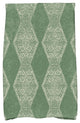 Pyramid Stripe Geometric Print Hand Towel, Green