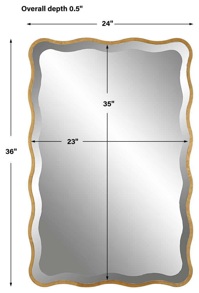 Uttermost 09827 Aneta Gold Scalloped Mirror
