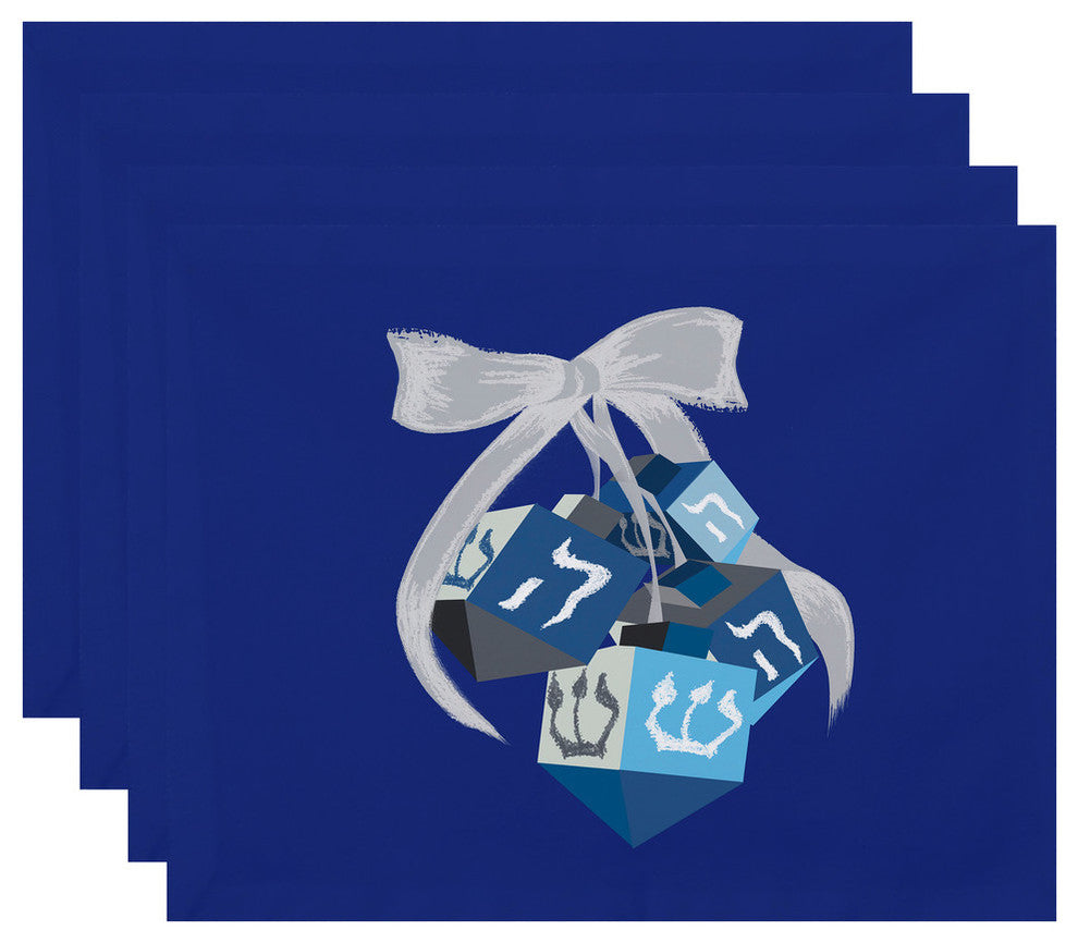 Turn, Turn, Turn, Geometric Print Placemat, Royal Blue (Set of 4), 18 x 14"