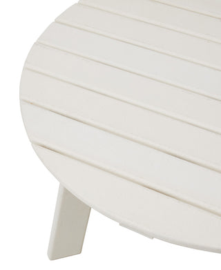 36"D Outdoor Patio HDPE Round Coffee Table, White