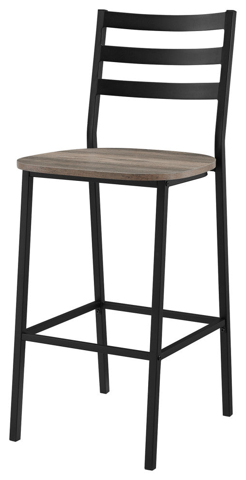 Industrial Slat Back Counter Stools, Set of 2 - Grey Wash
