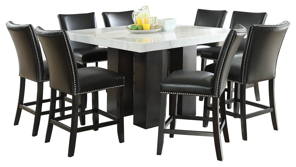 Camila Square Counter Height Dining Set, Black