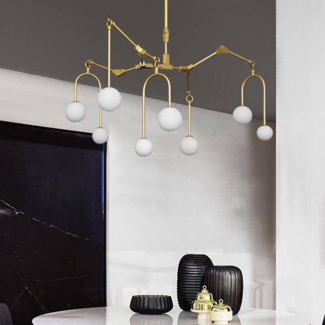Airole | Creative Glass Chandelier for Living Room, Gold, 8 Lights