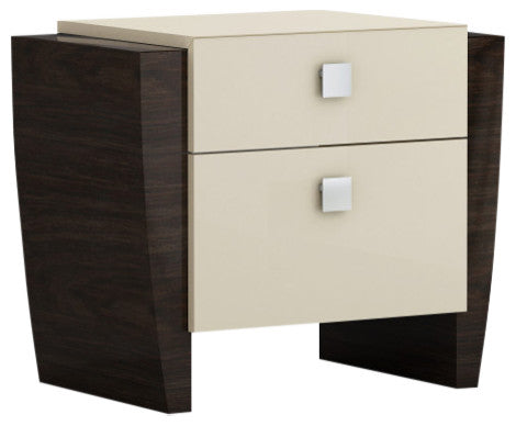 Erica Wood Nightstand, Hi Gloss Finish