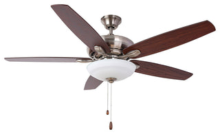 52-inch Polished Nickel Modern Ceiling Fan with Light
