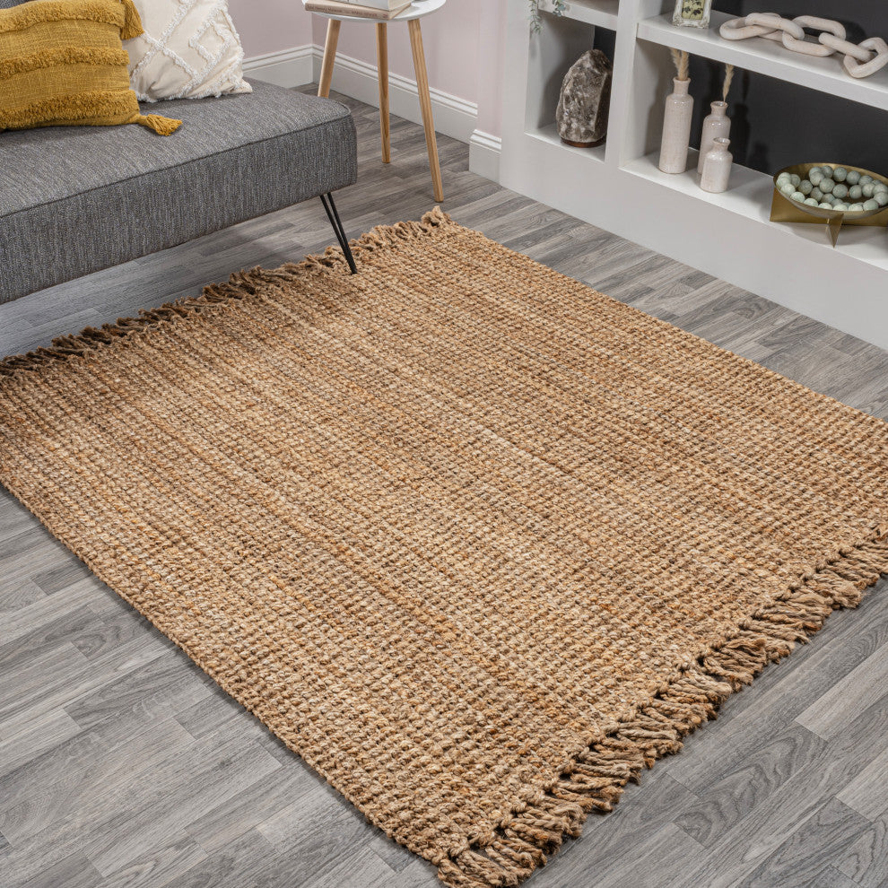 Para Hand Woven Area Rug, Natural, 7' Square