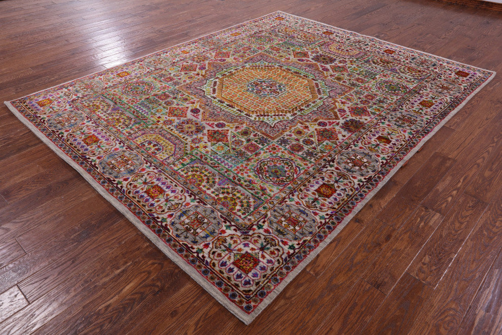 Wool & Silk Mamluk Handmade Rug 7' 9" X 9' 10" - Q13726