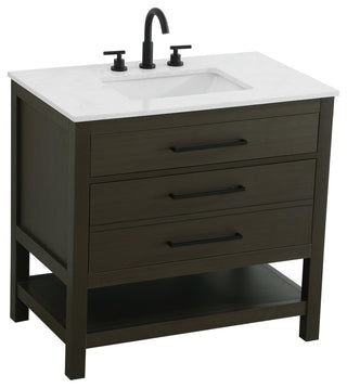 Home Living 36" Single Bathroom Vanity, Mocha Brown