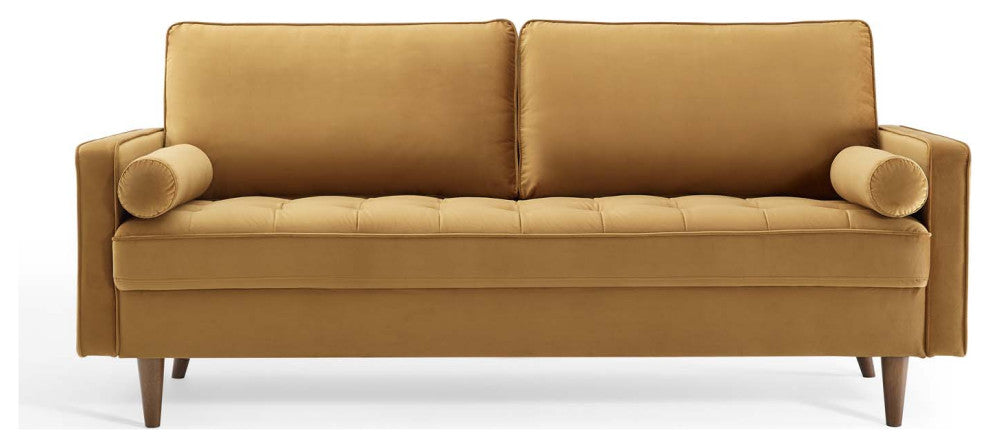 Sofa, Velvet, Brown, Modern, Living Lounge Room Hotel Lobby Hospitality