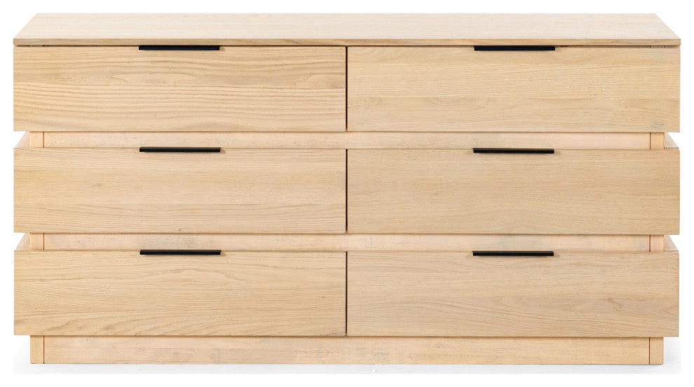 Safavieh Couture Titus 6 Drawer Stacked Dresser, Oak
