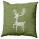 Fancy Holiday Reindeer Decorative Throw Pillow, Sage Green, 18"x18"