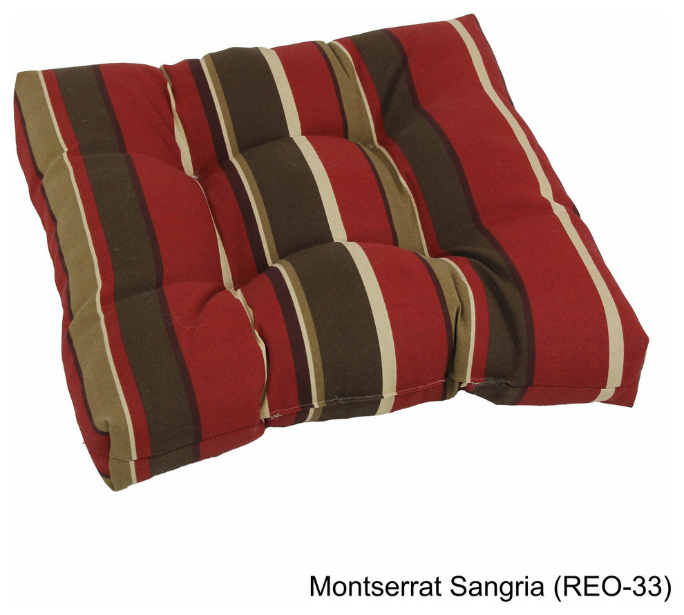 19" Squared Spun Polyester Tufted Dining Chair Cushion, Montserrat Sangria