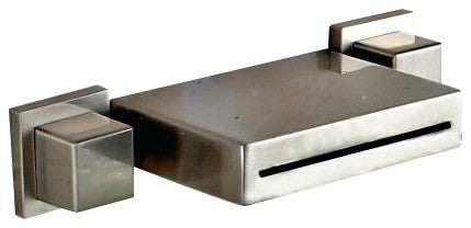 BathSelect Cali Brushed Nickel Wall Mount Double HandLED Bathtub Faucet