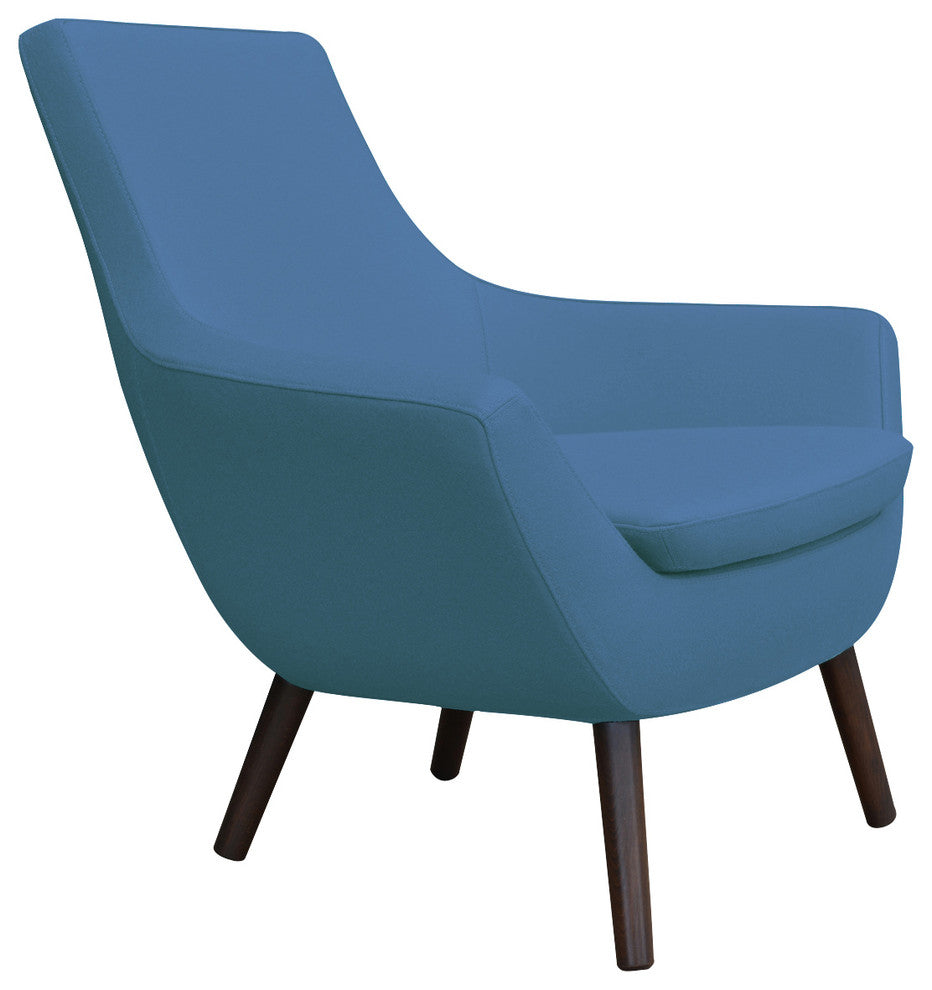 Rebecca Wood Chair, Walnut Base, Sky Blue Camira Wool