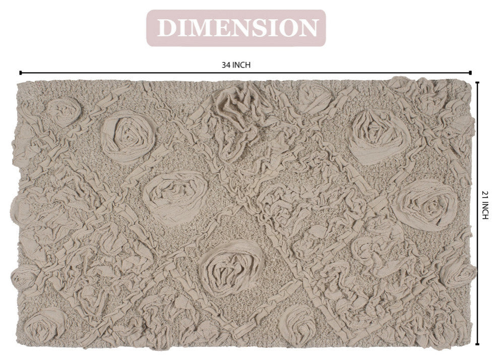Modesto Bath Rug Bath Rug Set, Machine Wash, 21x34" Rectangle, Linen