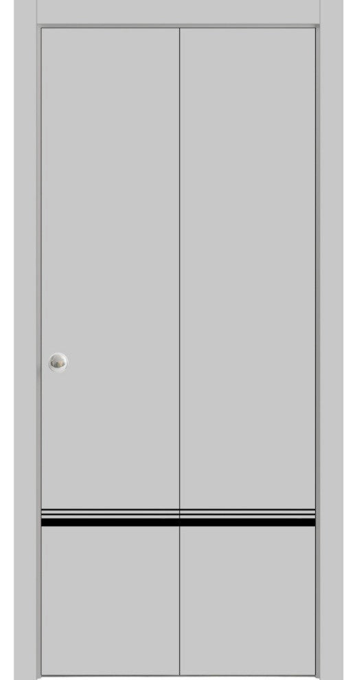 Bi-fold Doors 60 x 96 | Planum 0012 Grey Matte with  | Sturdy Tracks