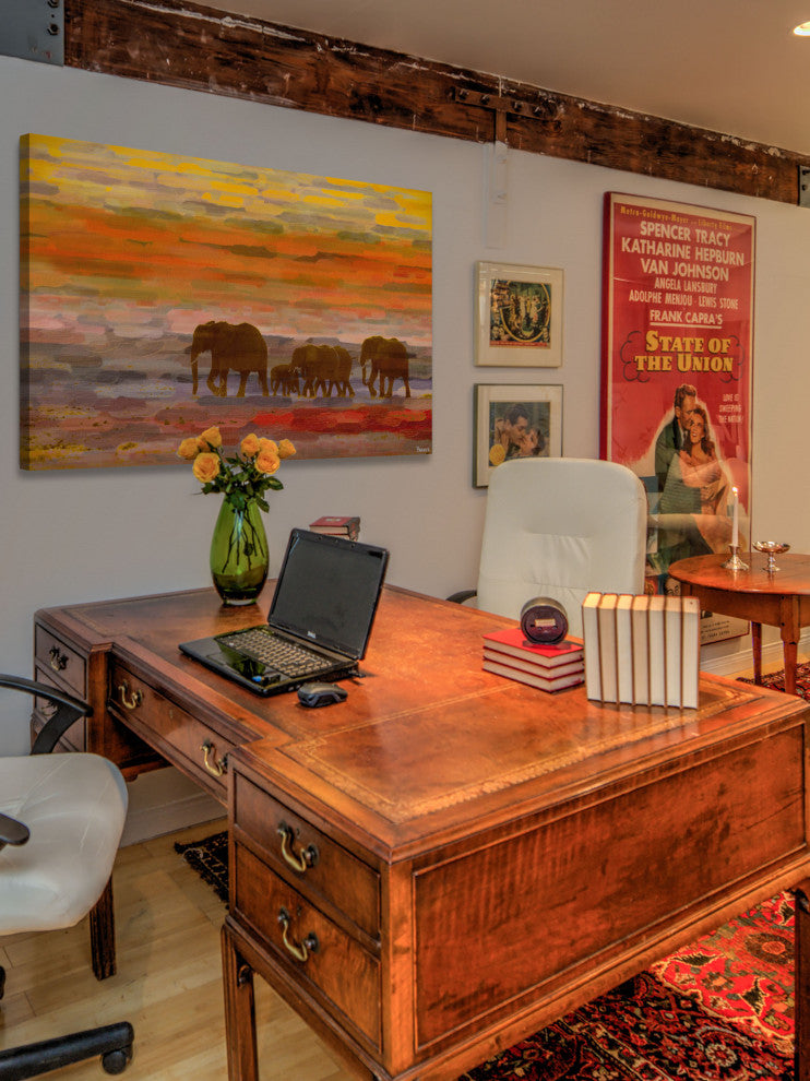 "Herd Walking" Print on Canvas, 45"x30"