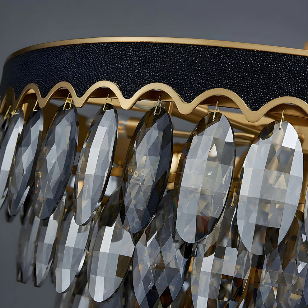 Loano | Black Crystal Ceiling Chandelier for Living Room and Kitchen Island