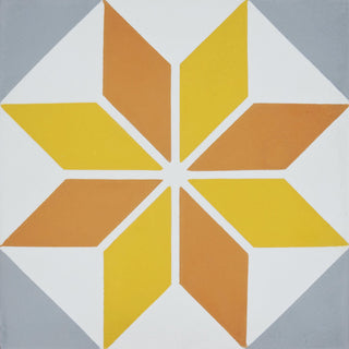 8"x8" Assila Handmade Cement Tile, Multicolor, Set of 12