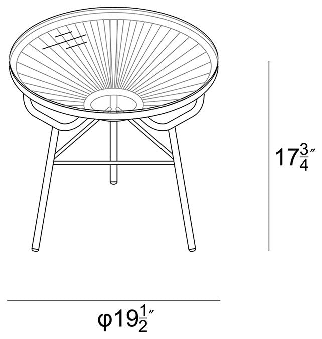 Acapulco Side Table, Jet Black