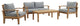 Natural Gray Marina 4 Piece Outdoor Patio Teak Set