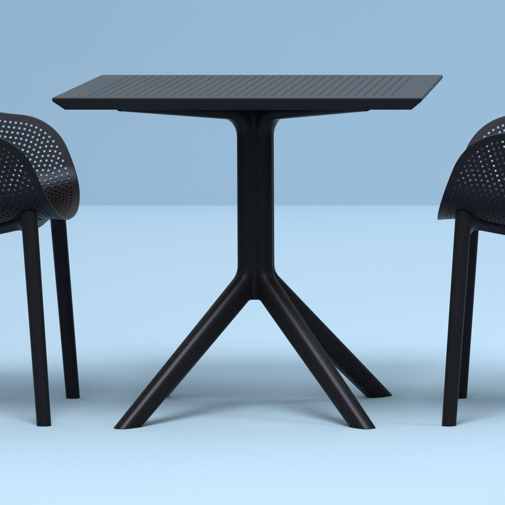 Compamia 31" Sky Square Table, Black