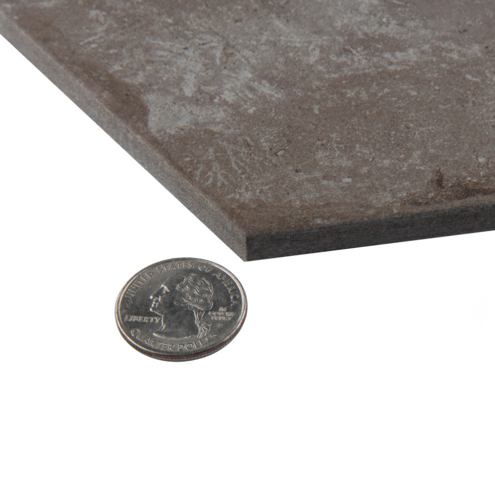 Brickyard Hex Porcelain Floor and Wall Tile Sample
