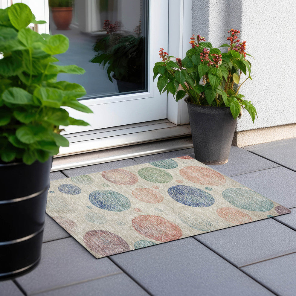 Machine Washable Indoor/Outdoor Chantille ACN1897 Ivory 1'8" x 2'6" Rug