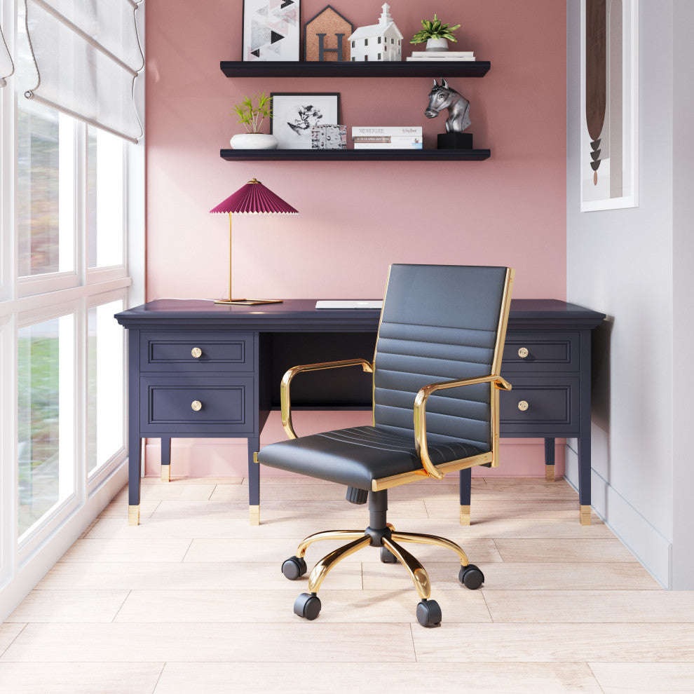 Profile Office Chair Black & Gold