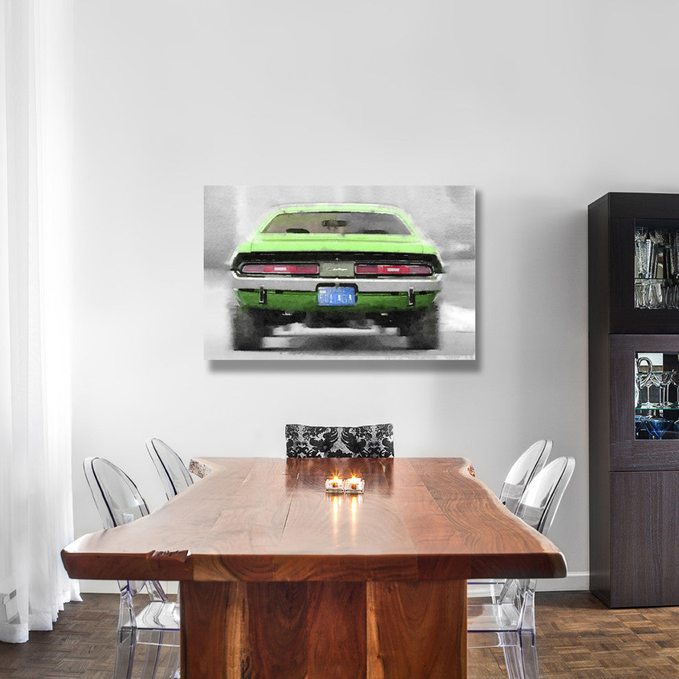 "Dodge Challenger Rear Watercolor" Fine Art Print