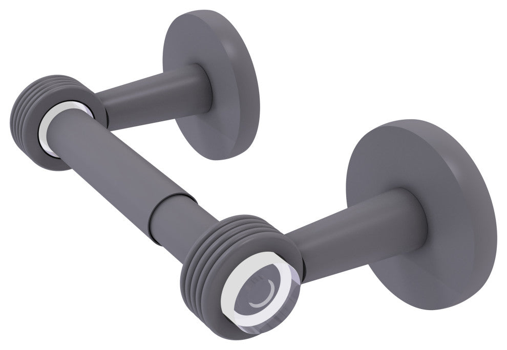 Clearview Two Post Toilet Tissue Holder with Groovy Accents, Matte Gray