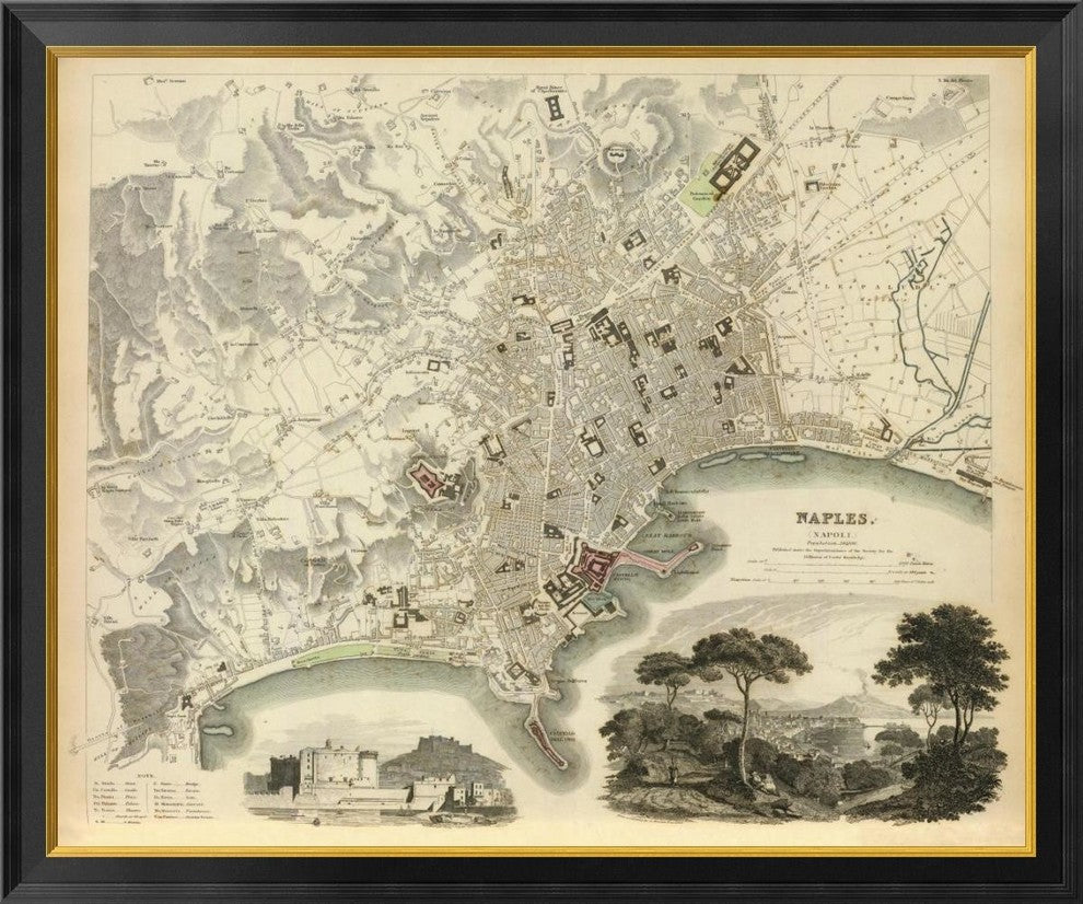 "Naples, Italy, 1835"  by Society for the Diffusion of Useful Knowledge, 40x34"