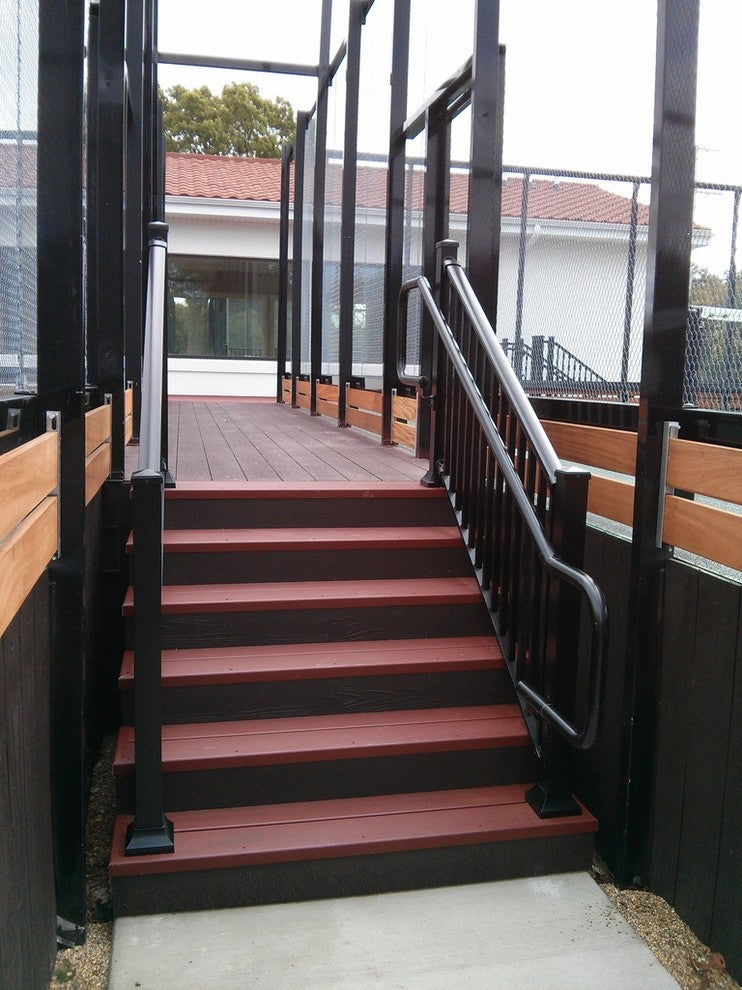 Contractor Deck Railing 6'x42" Aluminum Commercial Railing, H Black