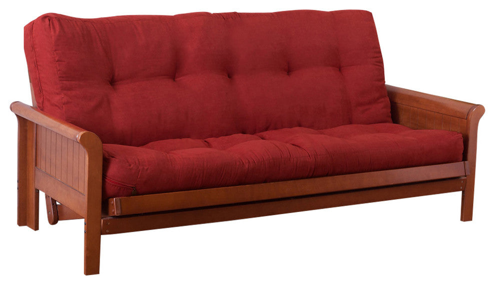 Blazing Needles Vitality 8" Microsuede Full Futon Mattress, Cardinal Red
