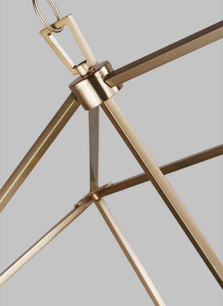 Dianna Five Light Medium Linear Chandelier, Satin Brass