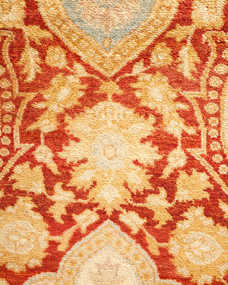 Eclectic, One-of-a-Kind Hand-Knotted Area Rug Red, 10'1"x13'3"